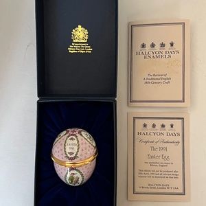 Halcyon Days Enamel Easter Egg - 1991 (COI, Box)